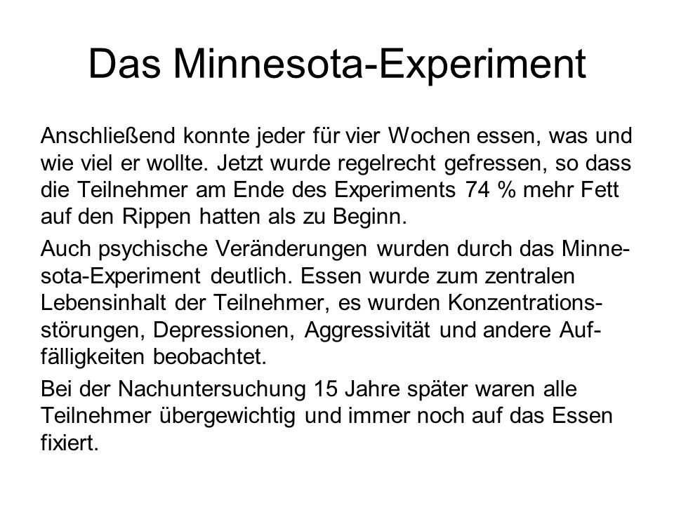 Warum magert der Mensch von der Person ab